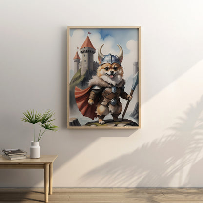 Viking Corgi Quest - Fantasy Dog Watercolor Print