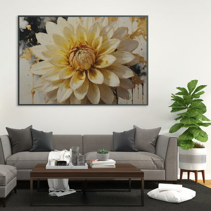 Serenade in Gold - Abstract Floral Art