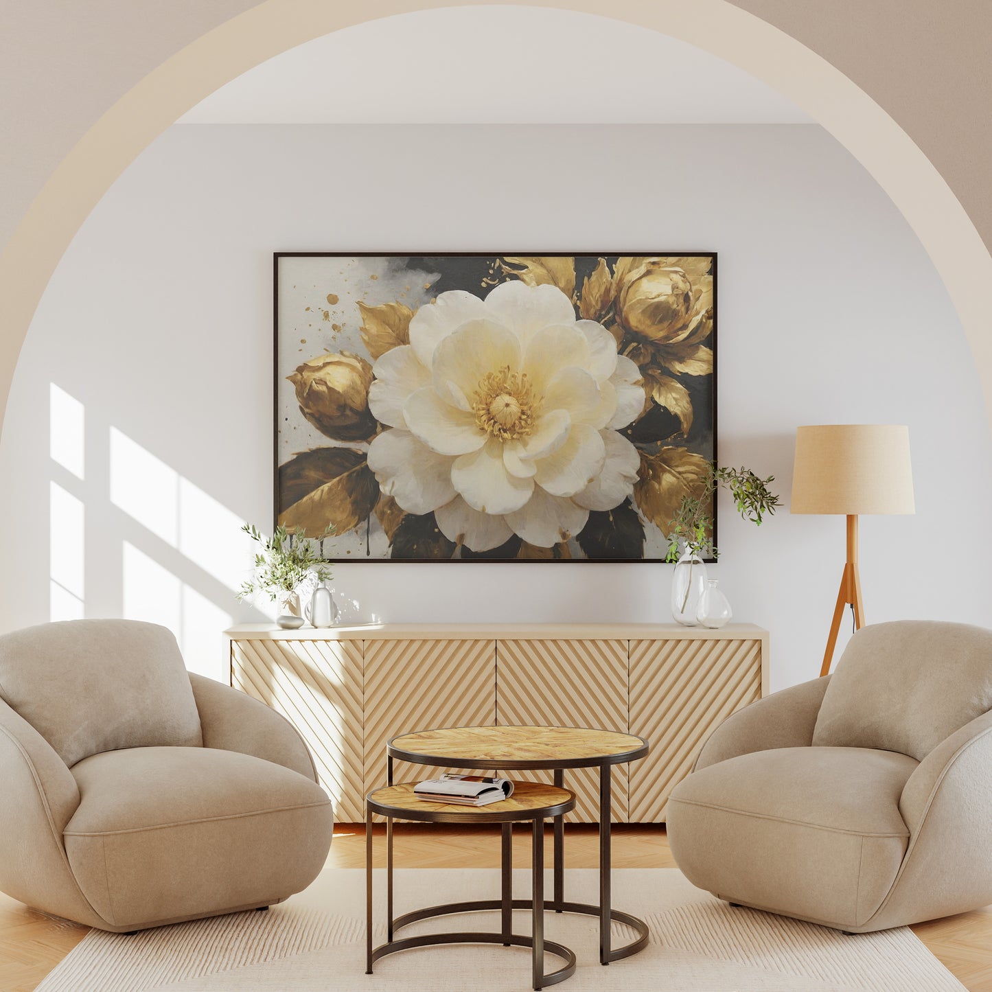 Golden Reverie - Abstract Floral Art