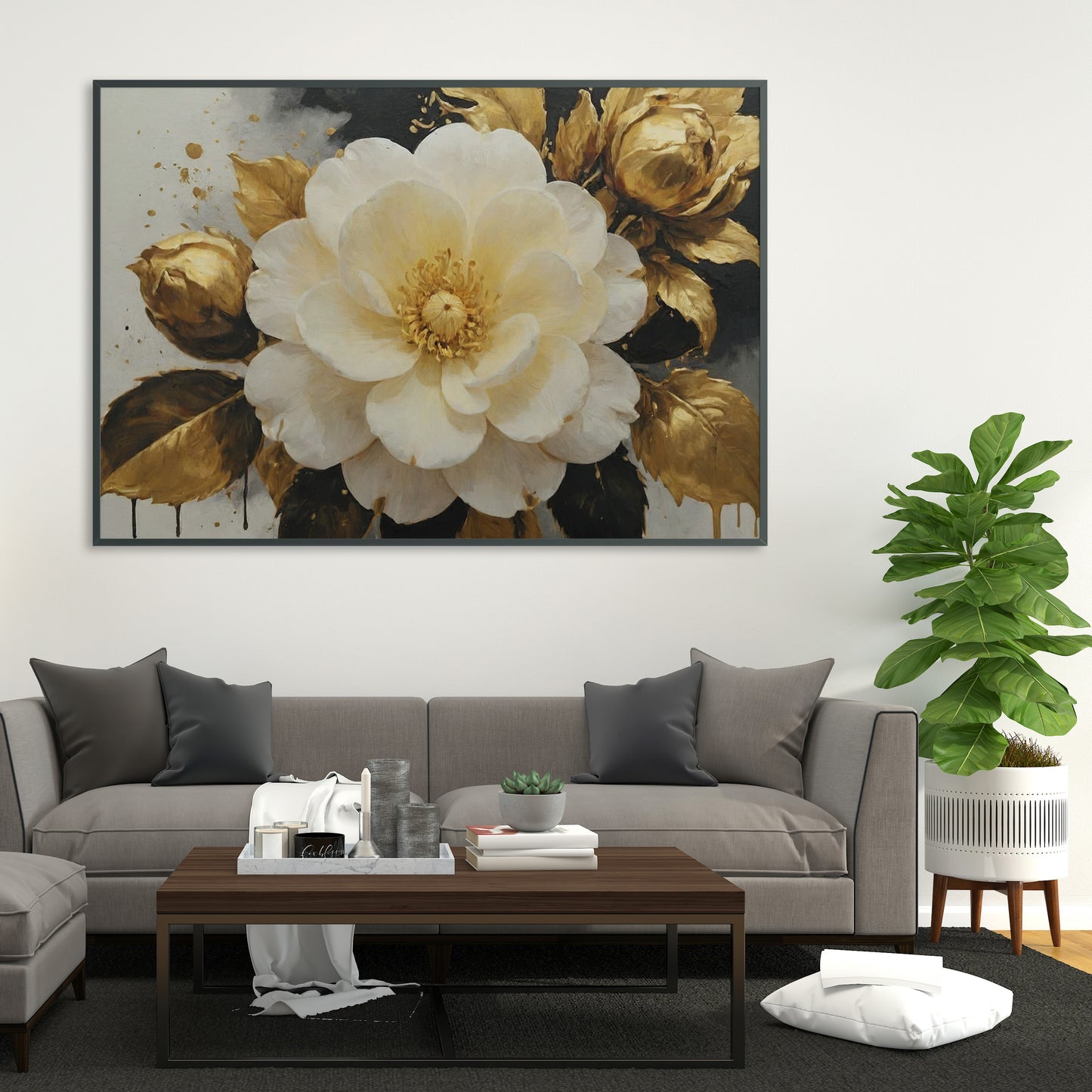 Golden Reverie - Abstract Floral Art