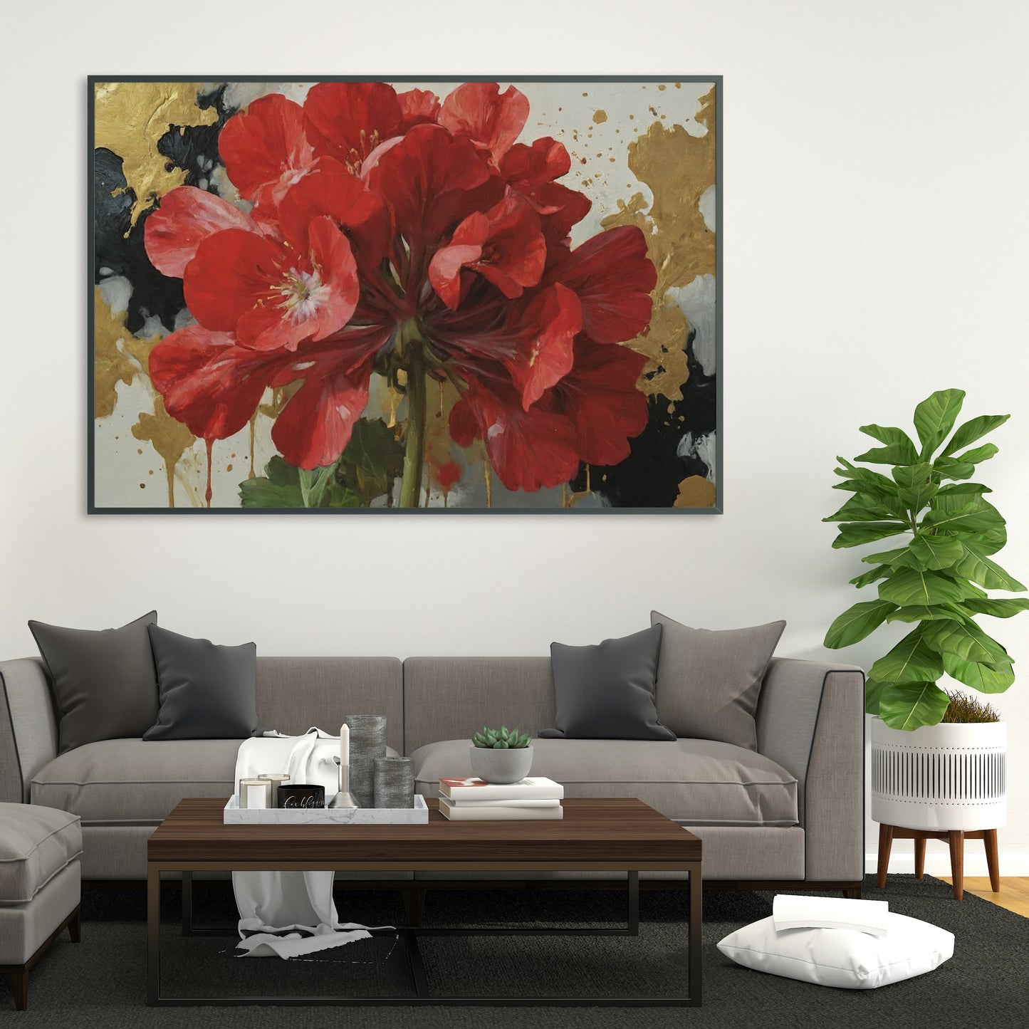 Radiant Scarlet  - Abstract Floral Art