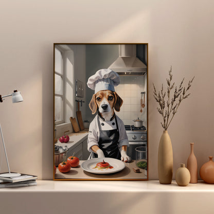 Culinary Canine Charm - Fantasy Dog Watercolor Print