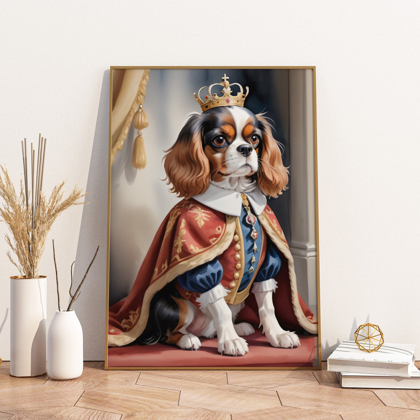 Regal Canine Majesty - Fantasy Dog Watercolor Print