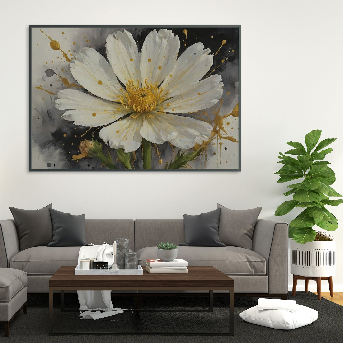 Gleaming Essence - Abstract Floral Art