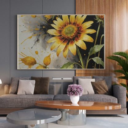 Vibrant Sunburst Symphony - Abstract Floral Art