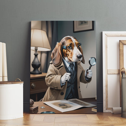 Canine Detective Noir - Fantasy Dog Watercolor Print