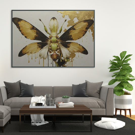 Golden Metamorphosis - Abstract Floral Art