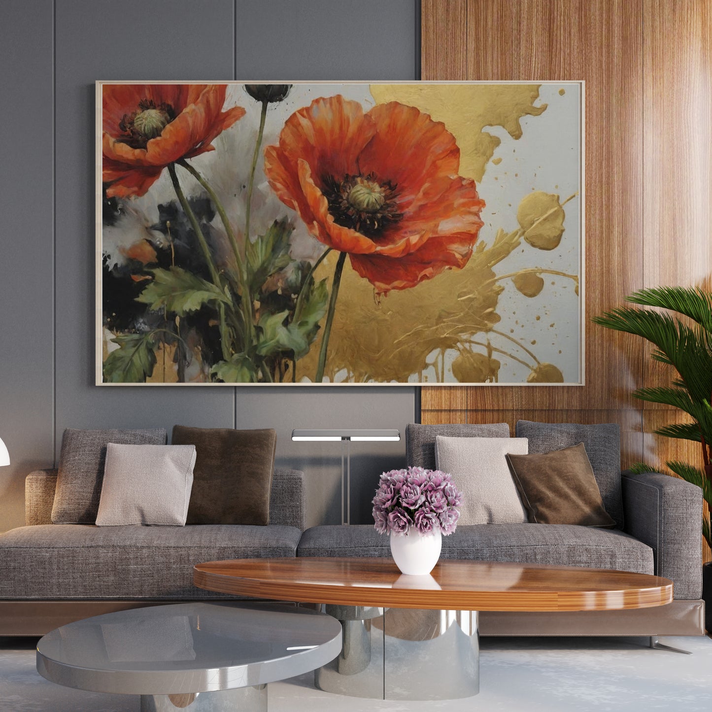 Golden Poppy Splendor - Abstract Floral Art