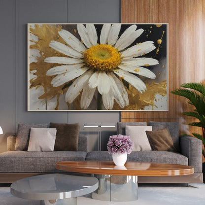 Gilded Bloom Explosion - Abstract Floral Art