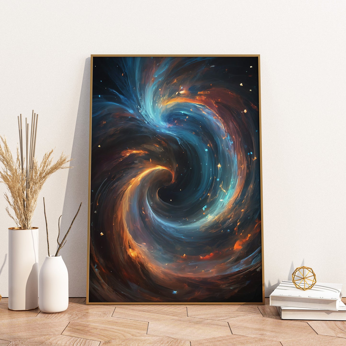 Cosmic Vortex Dance - Abstract Cosmic Wall Art