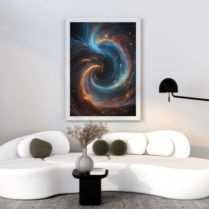 Cosmic Vortex Dance - Abstract Cosmic Wall Art