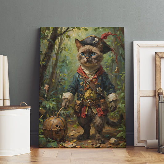 Whiskered Adventurer's Quest - Oil Painting Print