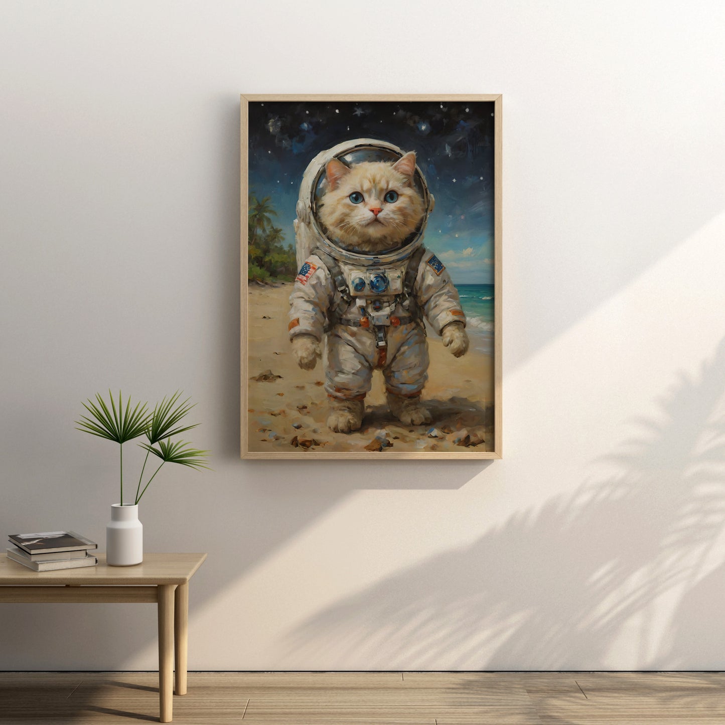 Astral Feline Odyssey - Oil Painting Print