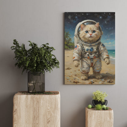 Astral Feline Odyssey - Oil Painting Print