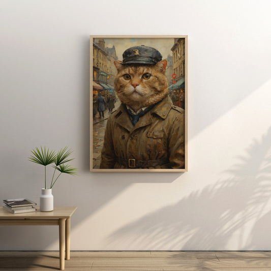 Feline Marshal - Oil Painting Print