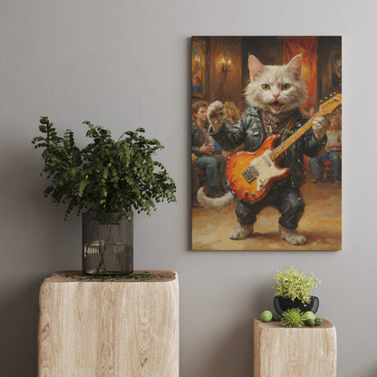 Whiskered Rock Star - Oil Painting Print