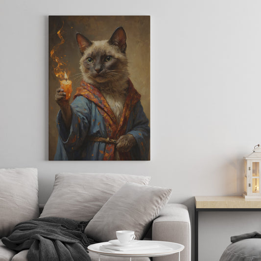 Feline Flamebearer - Oil Painting Print