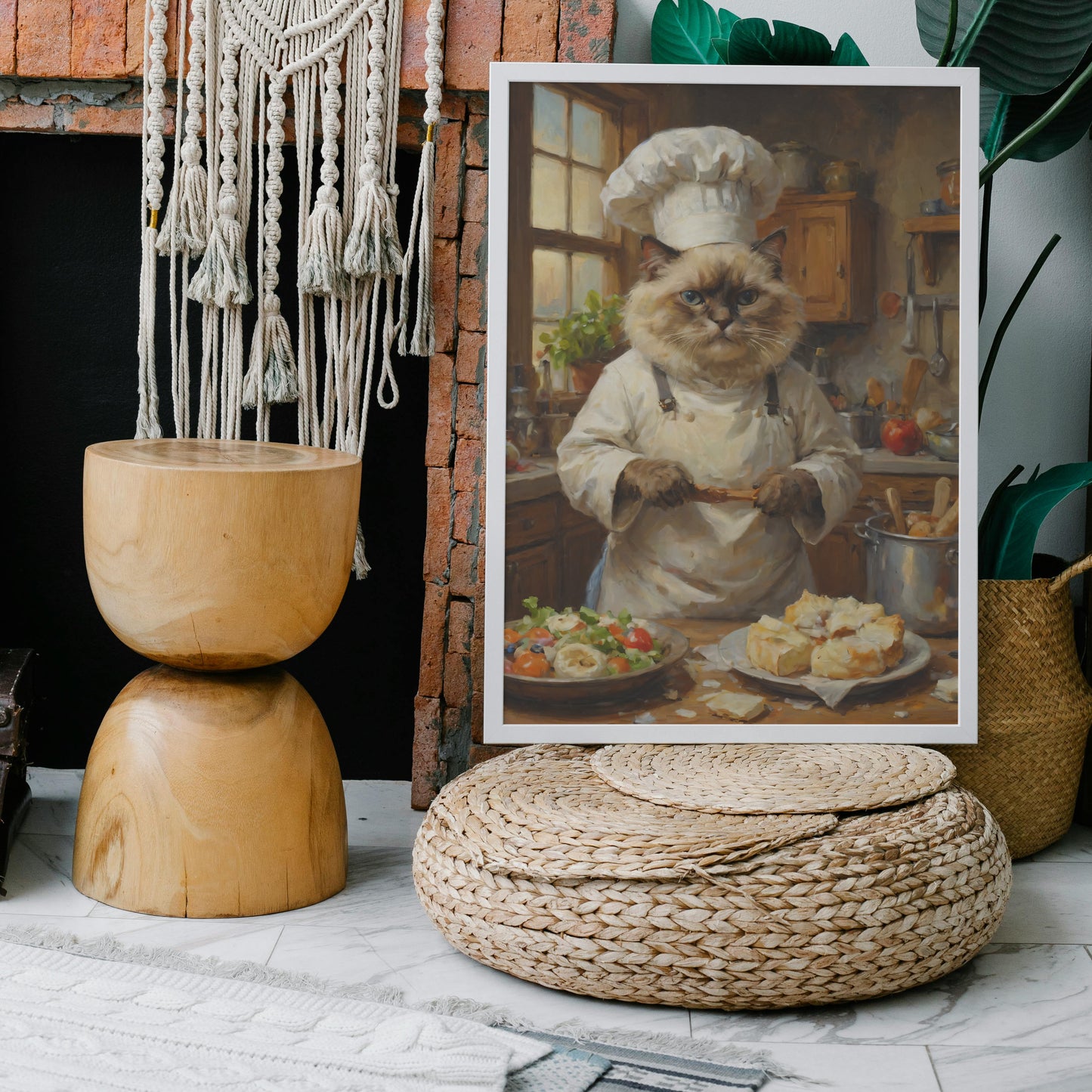 Chef's Feline Feast - Oil Painting Print