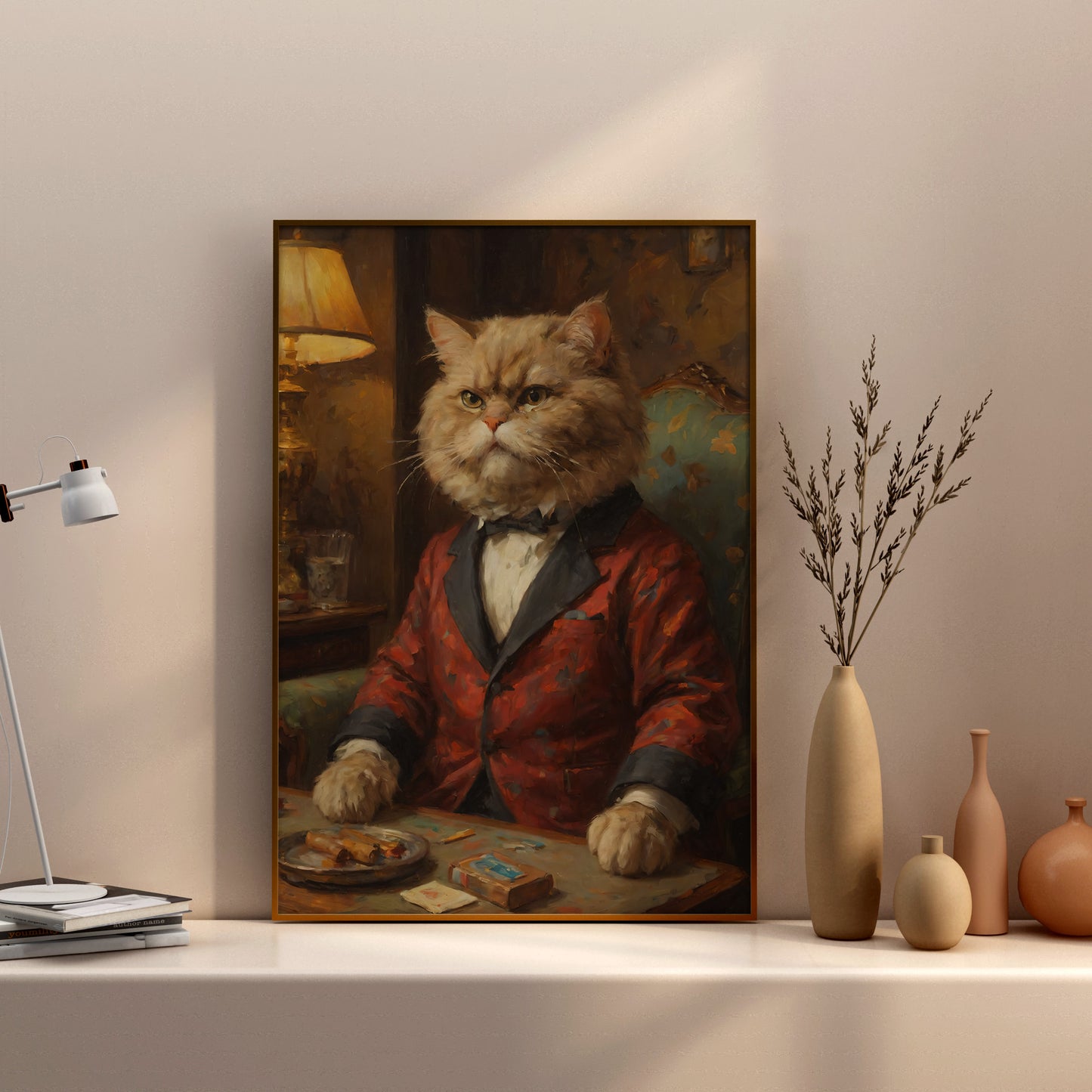 Distinguished Feline Presence - Oil Painting Print