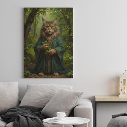 Forest Guardian Feline - Oil Painting Print