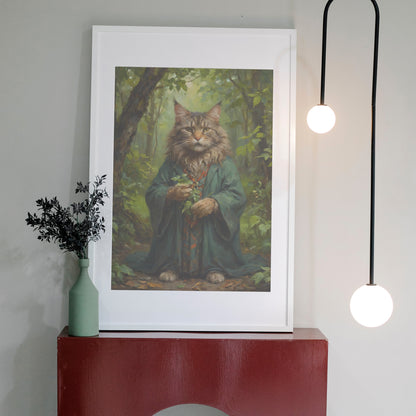 Forest Guardian Feline - Oil Painting Print